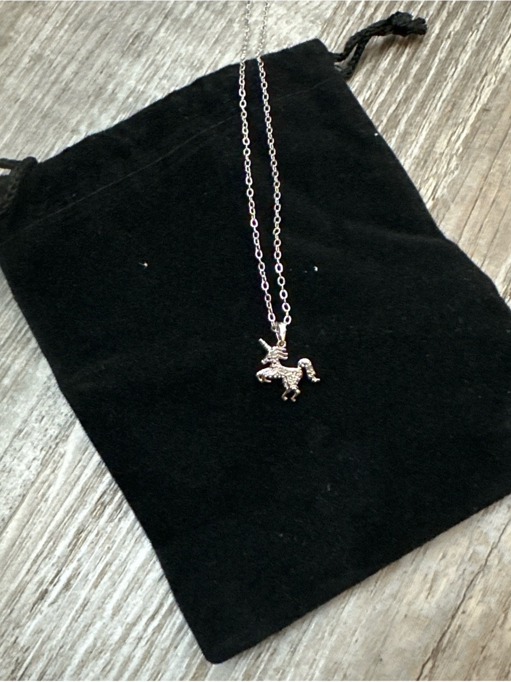 Sterling Silver Unicorn Pendant Necklace for Kids - Silver